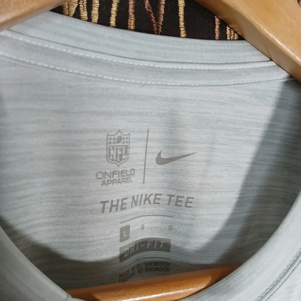 Nike Raiders T-Shirt Mens Large Grey Dri-FIT NFL Onfield Apparel NS19-10A